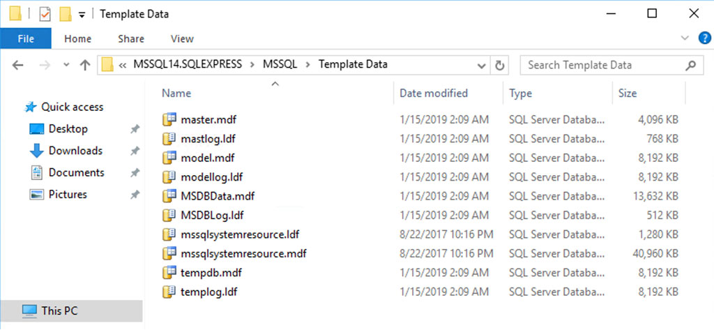 SQL Server Template Files