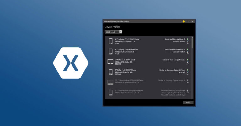 Xamarin, configuración del Emulador de Visual Studio para Android