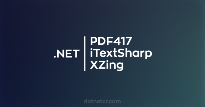 pdf417 iTextSharp XZing