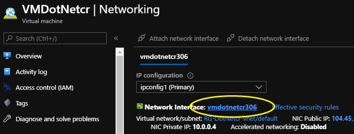 Azure Virtual Machine Networking